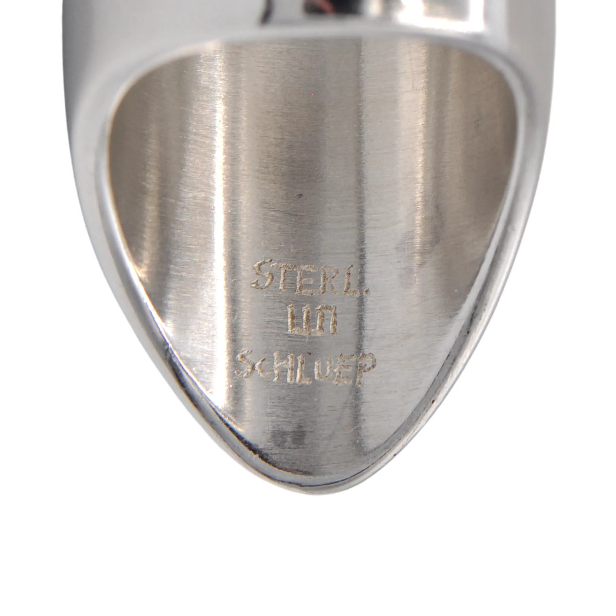 Estate Signed Sterling Silver Oversized Oval Signet Ring