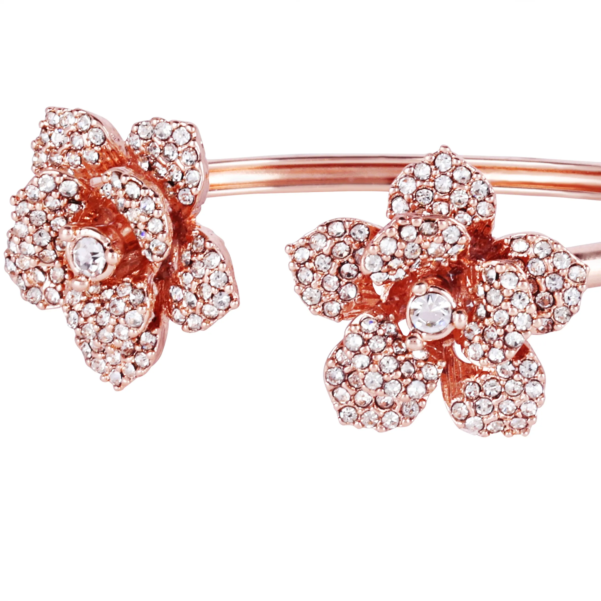 Estele Rose Collectiona??? Floral Rose Motif Cuff Bracelet: Exclusive Rosegold Plated Elegance for Womena??? Ideal for Special Events & Daily Glam