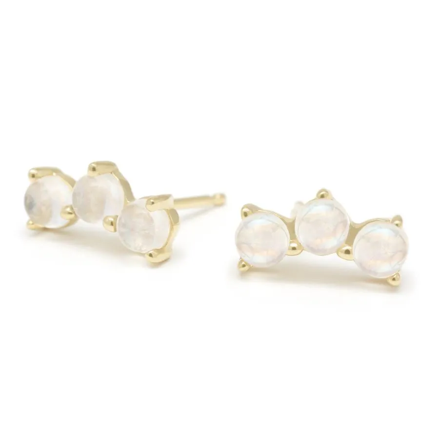 Gemstone Trio Climber Earrings