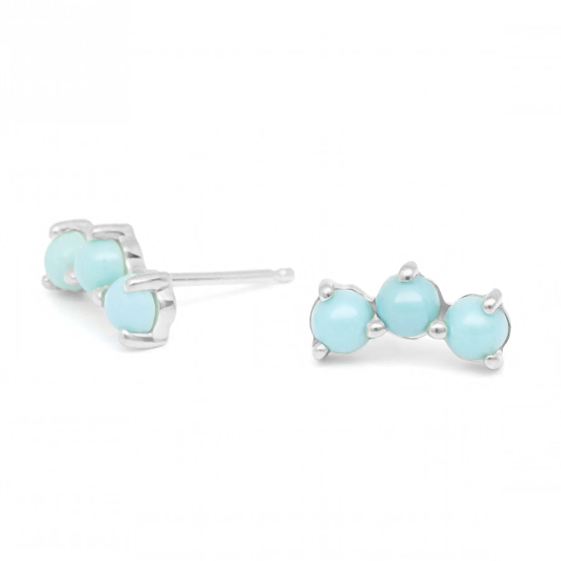 Gemstone Trio Climber Earrings
