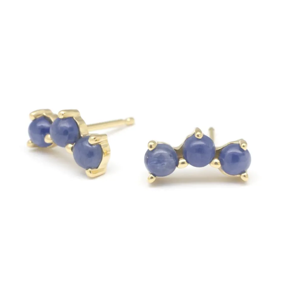 Gemstone Trio Climber Earrings