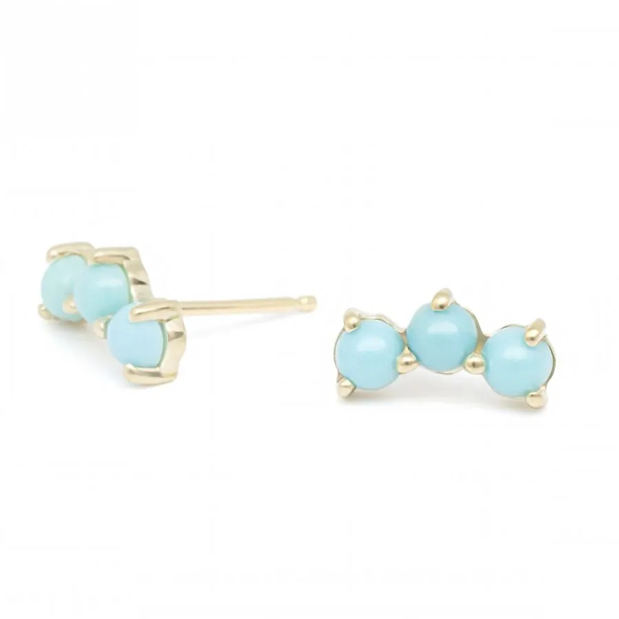 Gemstone Trio Climber Earrings