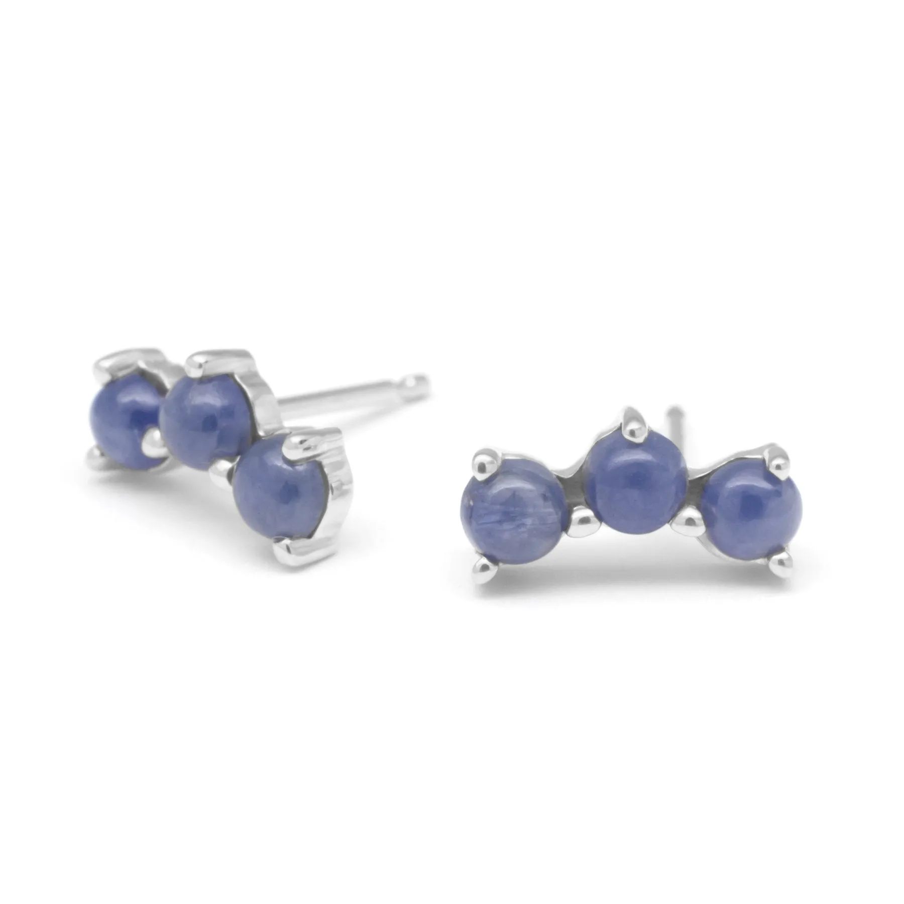 Gemstone Trio Climber Earrings
