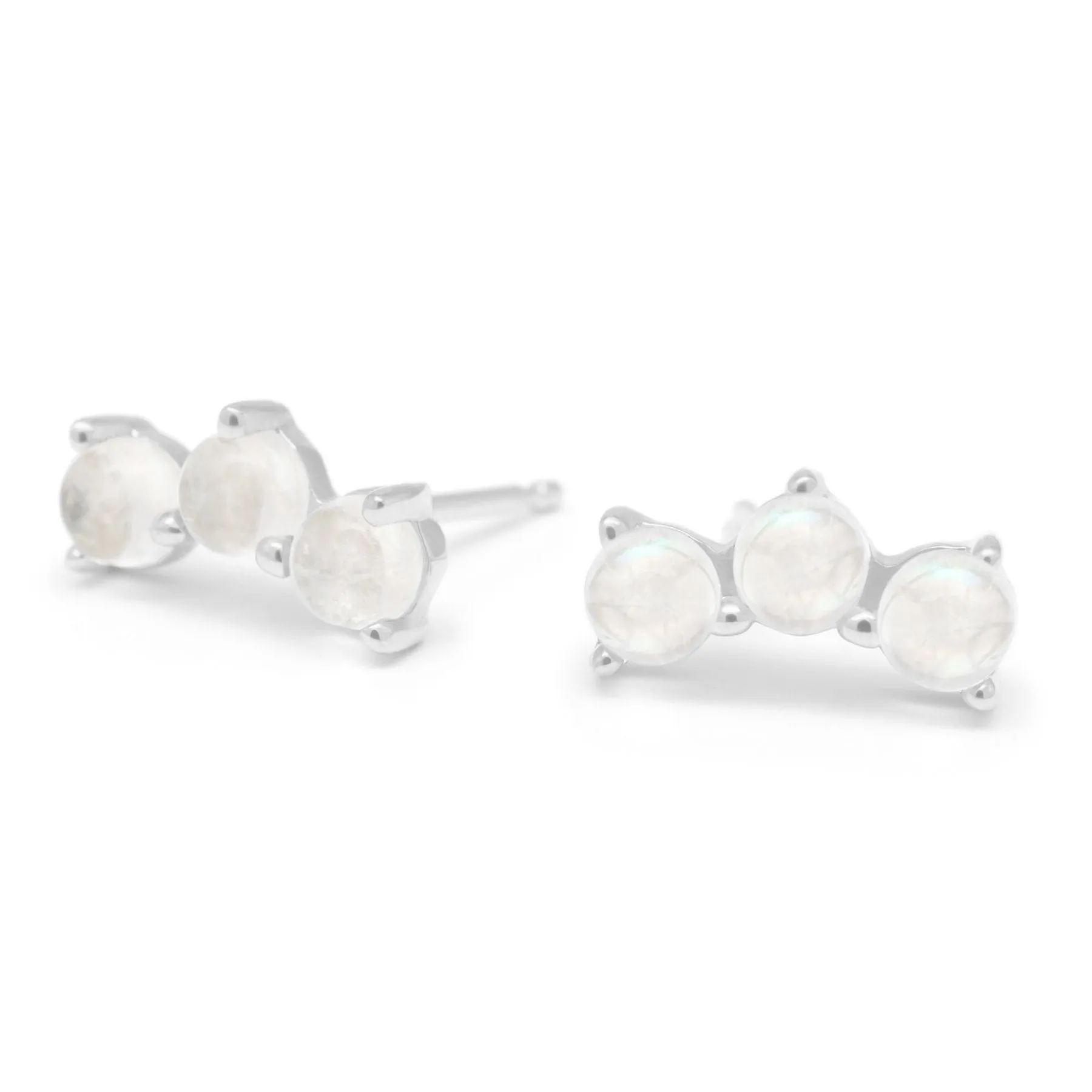 Gemstone Trio Climber Earrings