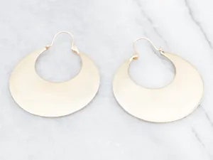Gold Flat Round Hoop Earrings