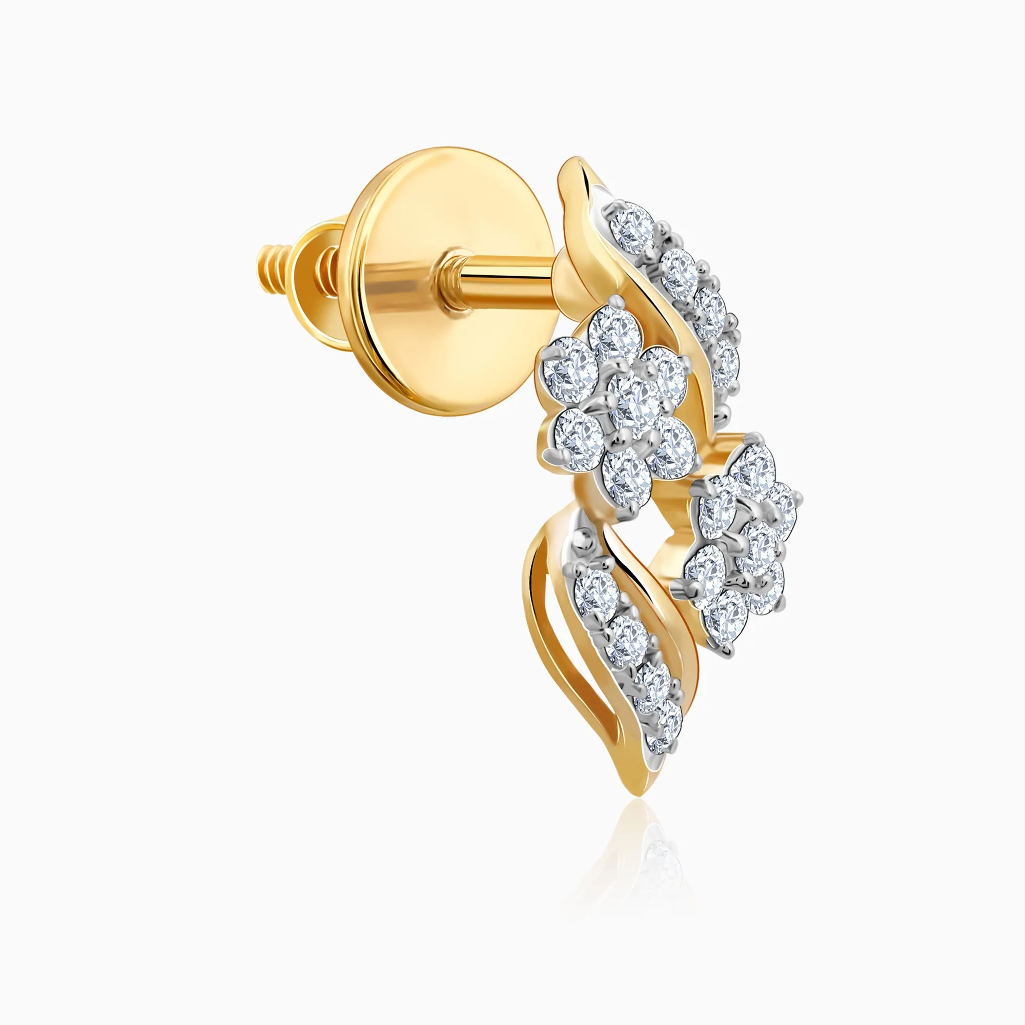 Gold Floral Magic Diamond Earrings