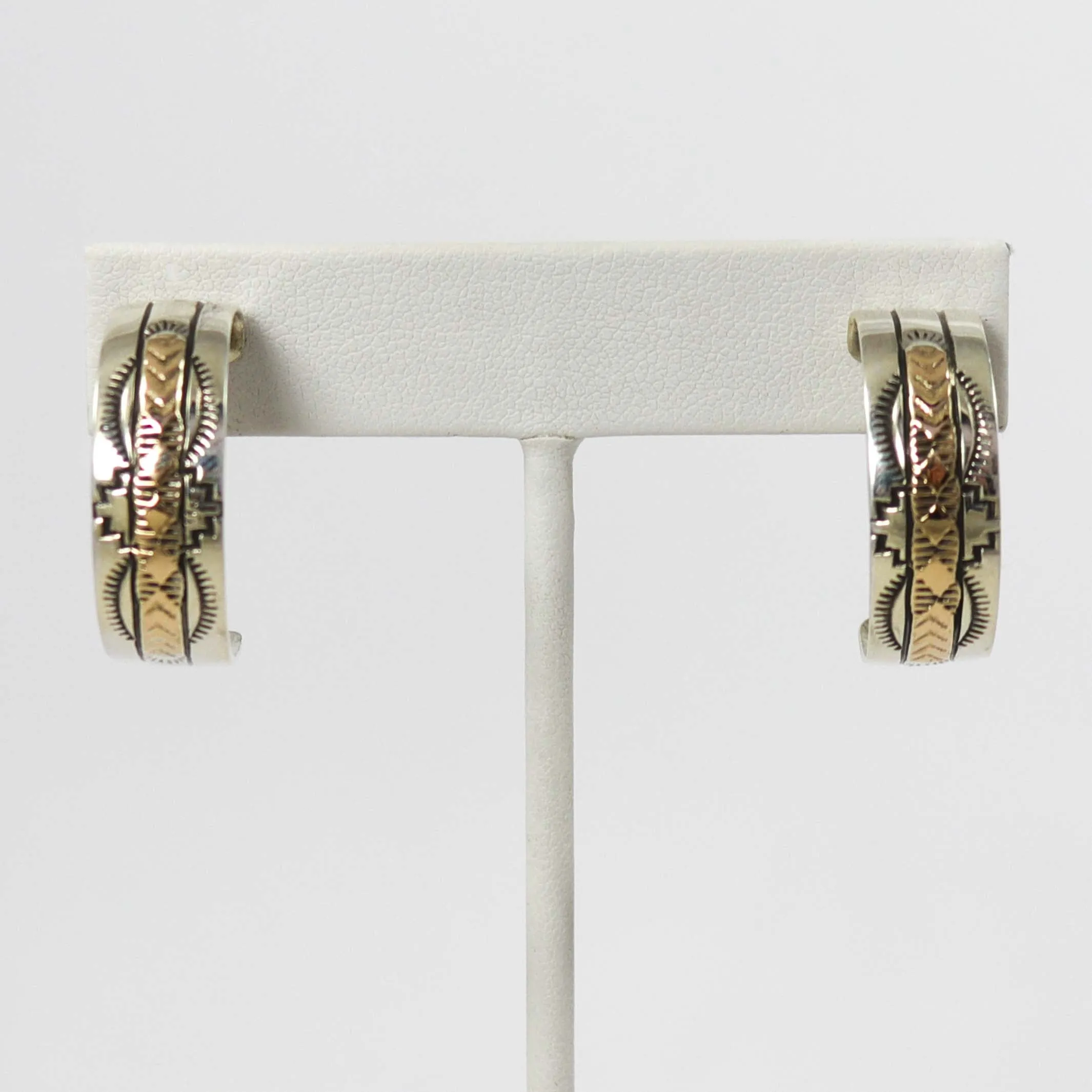 Gold on Silver Hoop Earrings
