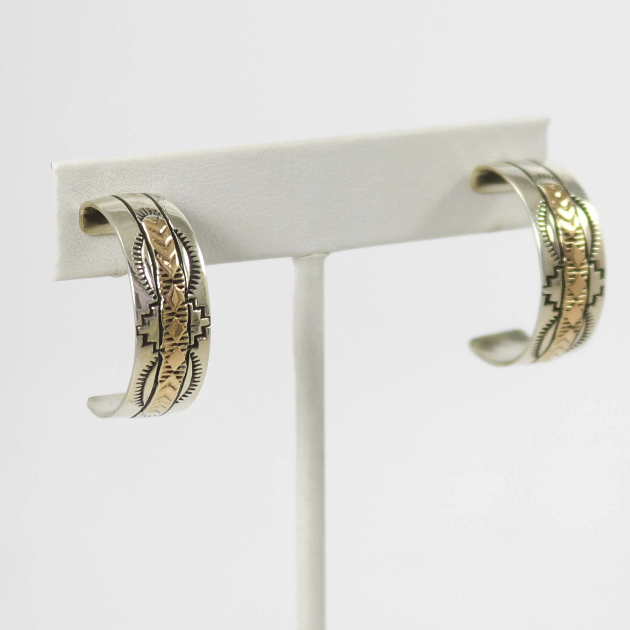Gold on Silver Hoop Earrings