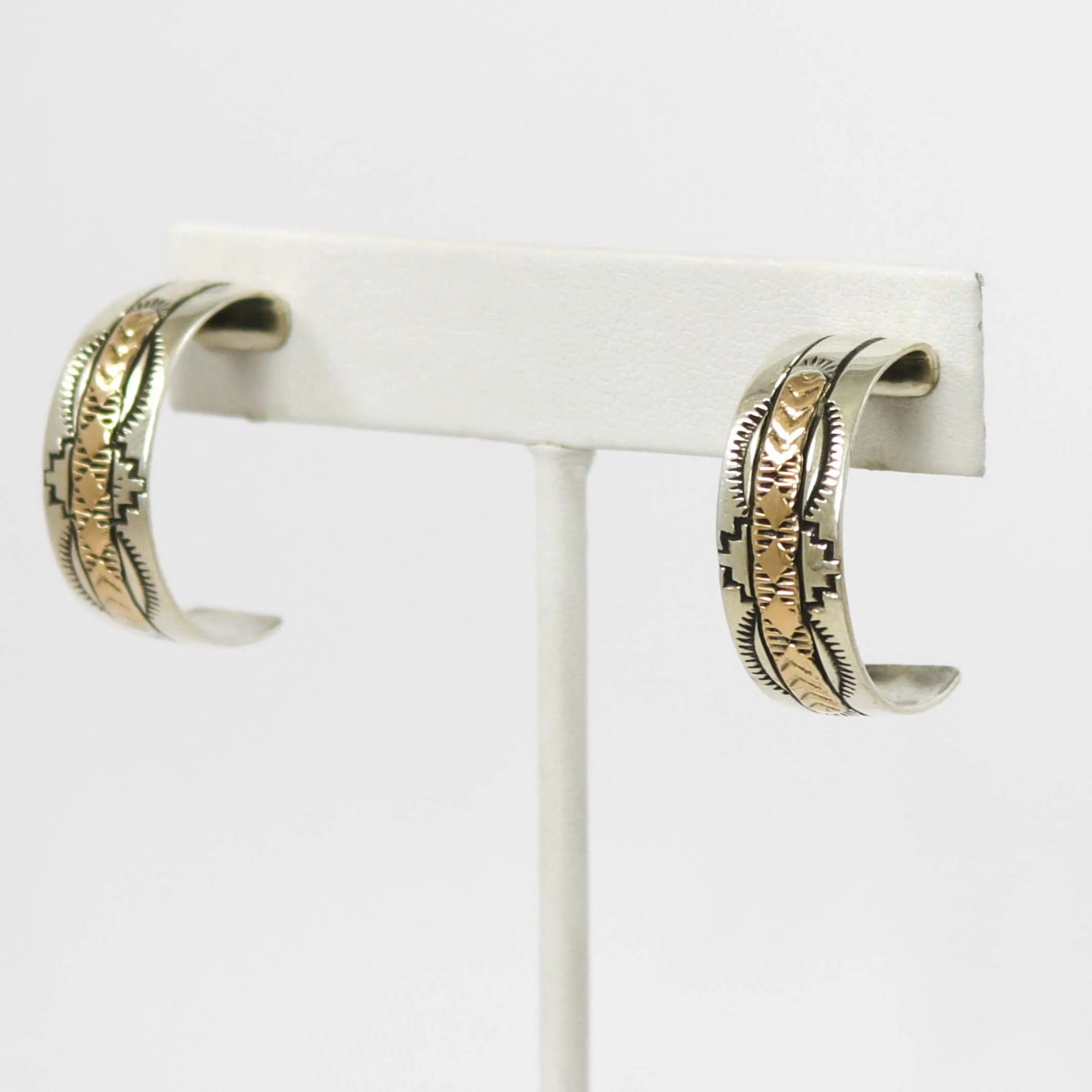 Gold on Silver Hoop Earrings