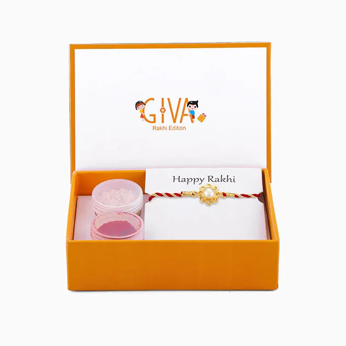 Gold Pearl Love Rakhi
