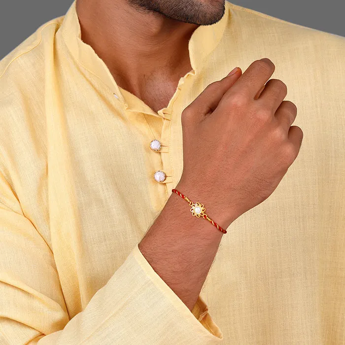 Gold Pearl Love Rakhi
