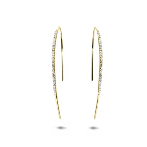 Gold-plated earrings 18k yellow gold assembled with zirconium oxide