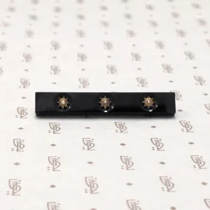 Graphic Onyx Gold & Pearl Victorian Brooch