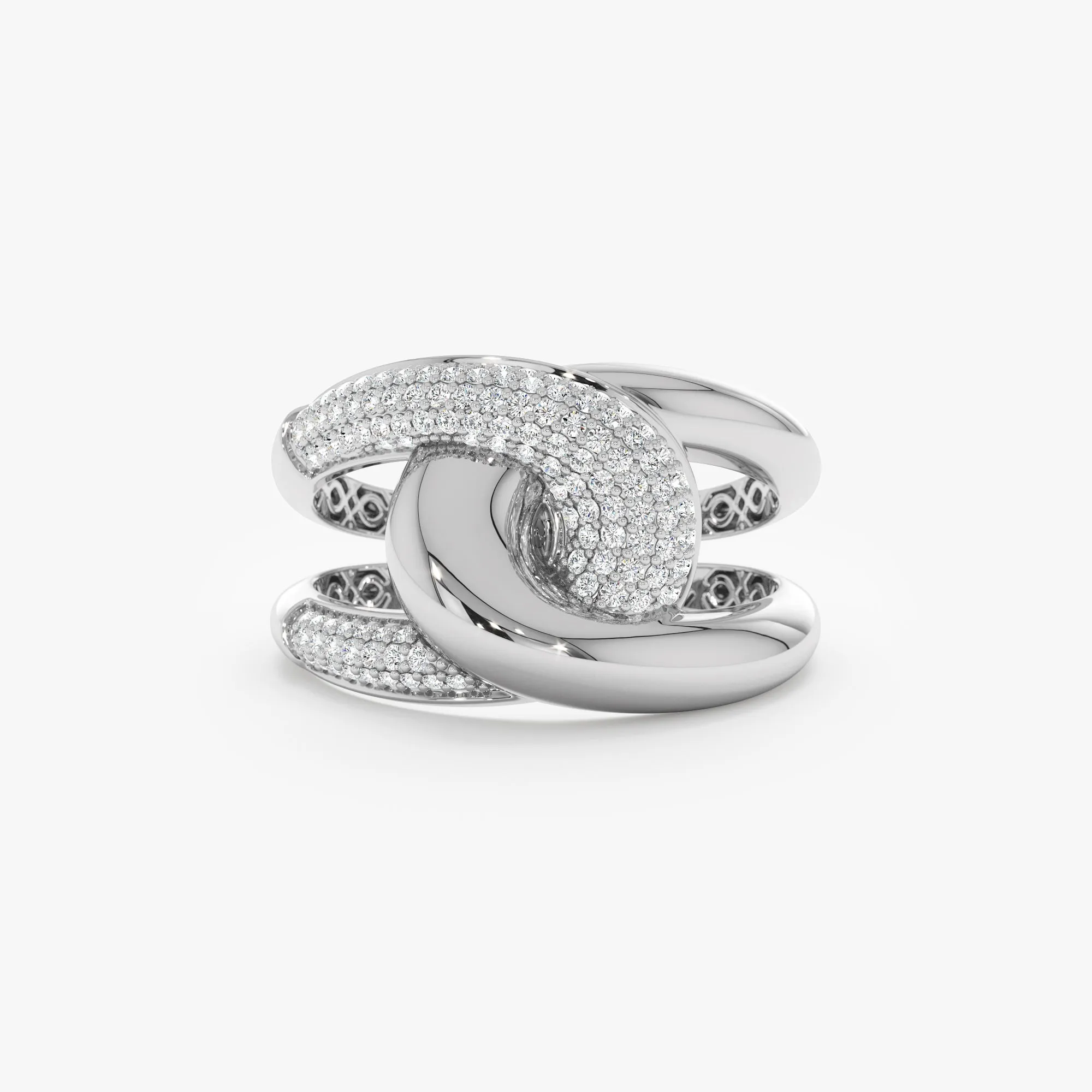 Interlocked Diamond Link Ring, Eda