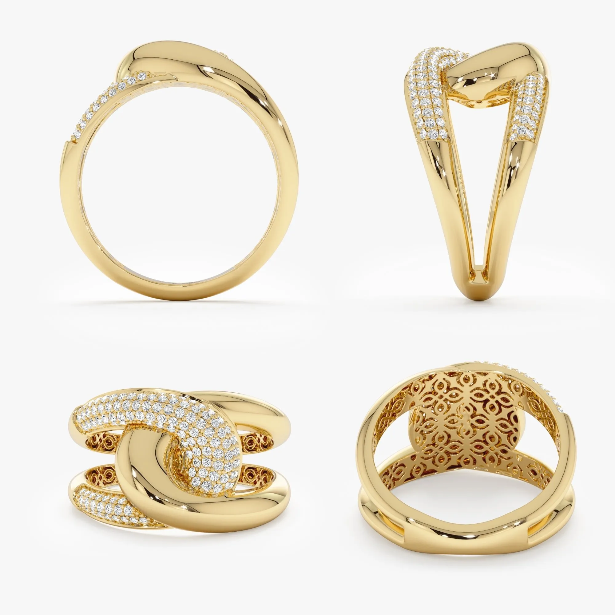 Interlocked Diamond Link Ring, Eda