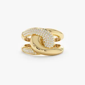 Interlocked Diamond Link Ring, Eda