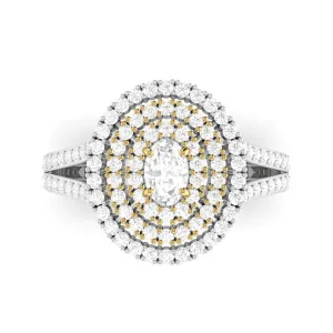 Jasmine Oval Cut Moissanite Engagement Ring in 18K Gold
