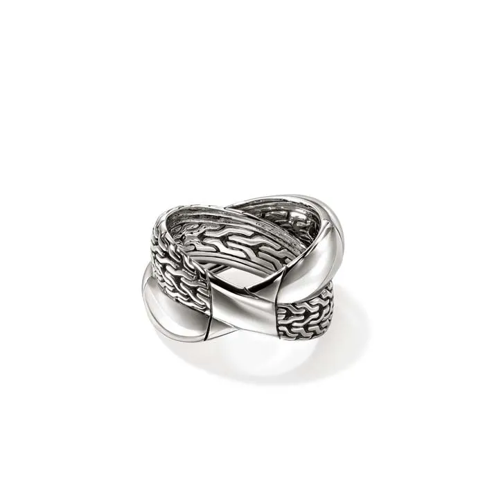 John Hardy Essential Crossover Ring in Sterling Silver, 14MM