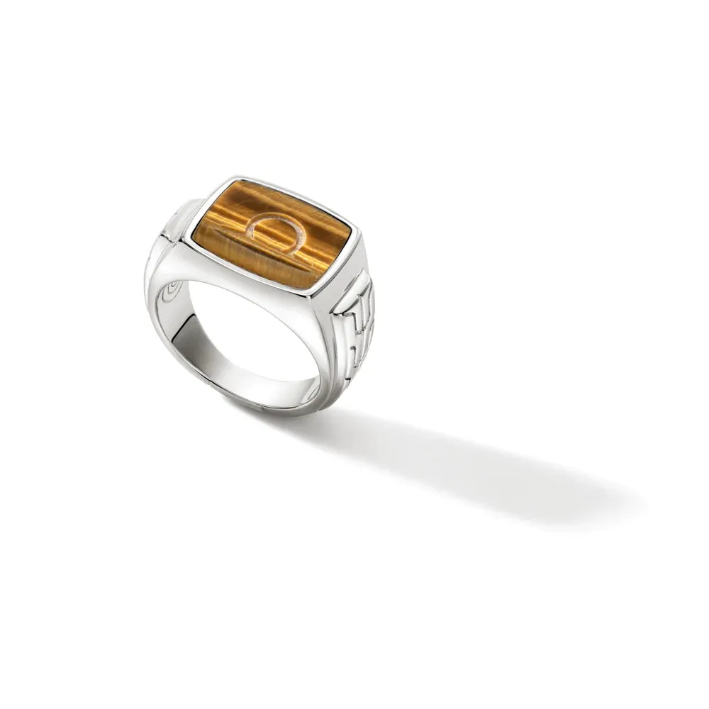 John Hardy ID Signet Ring with Tiger Eye