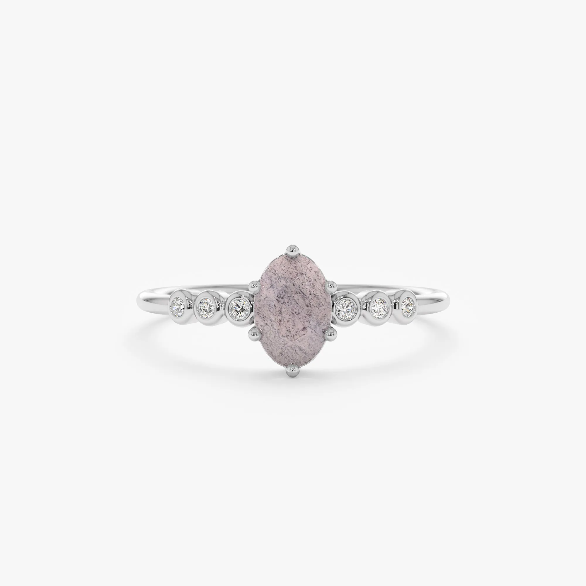Labradorite and Diamond Engagement Ring, Genevieve