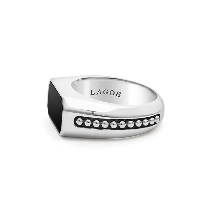 LAGOS Anthem Onyx Octagon Ring in Sterling Silver