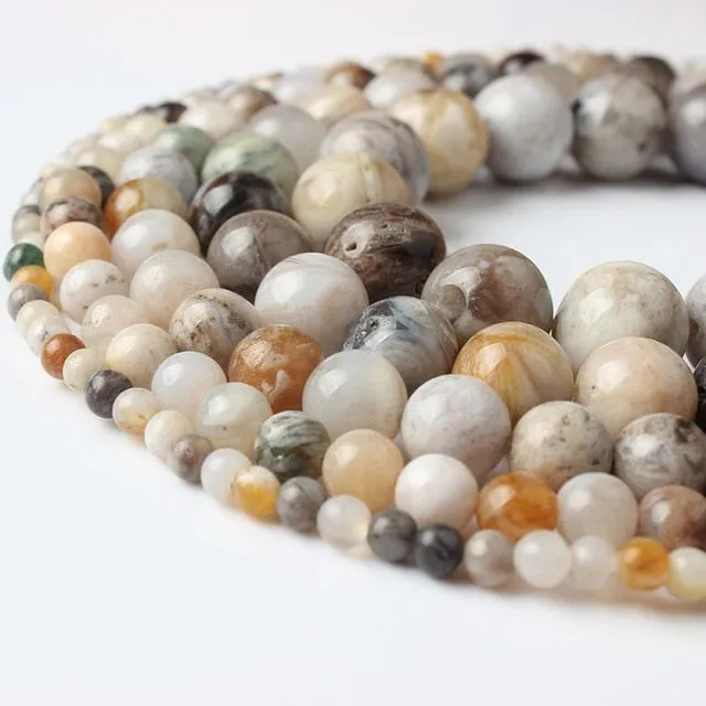LanLi  Fashiont Jewelry 4/6/8/10/12mm natural stones Loose Beads series DIY men and women Bracelet Necklace anklet Accessories