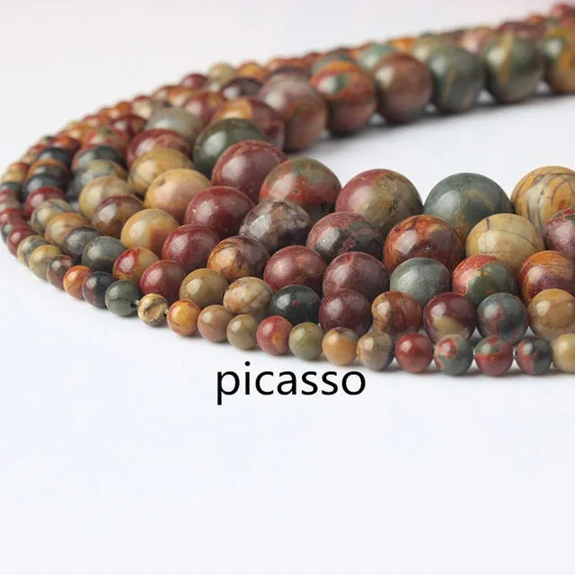 LanLi  Fashiont Jewelry 4/6/8/10/12mm natural stones Loose Beads series DIY men and women Bracelet Necklace anklet Accessories