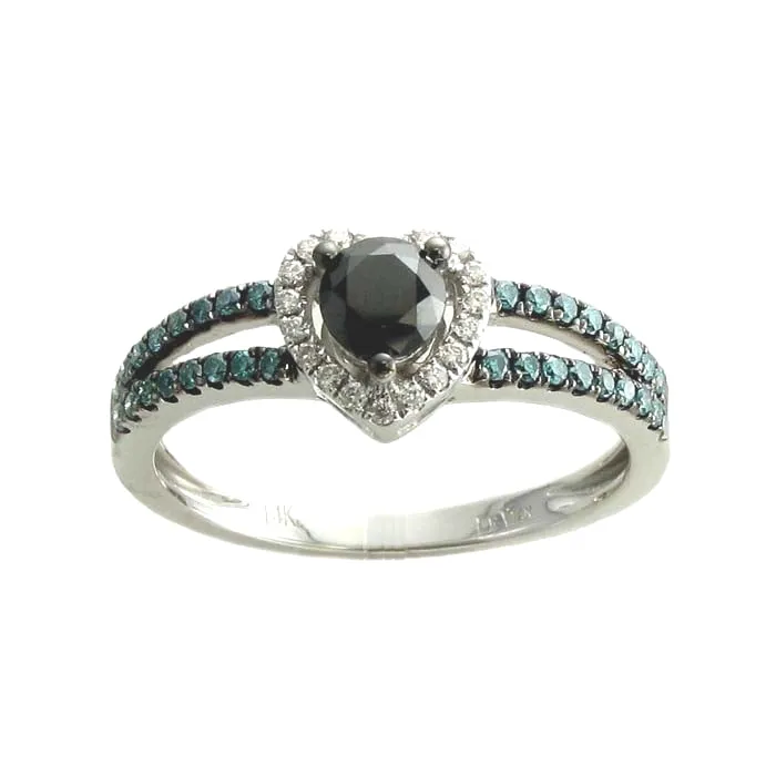 Le Vian Ring featuring Blackberry Diamond with Vanilla and Blueberry Diamonds in 14K Vanilla Gold