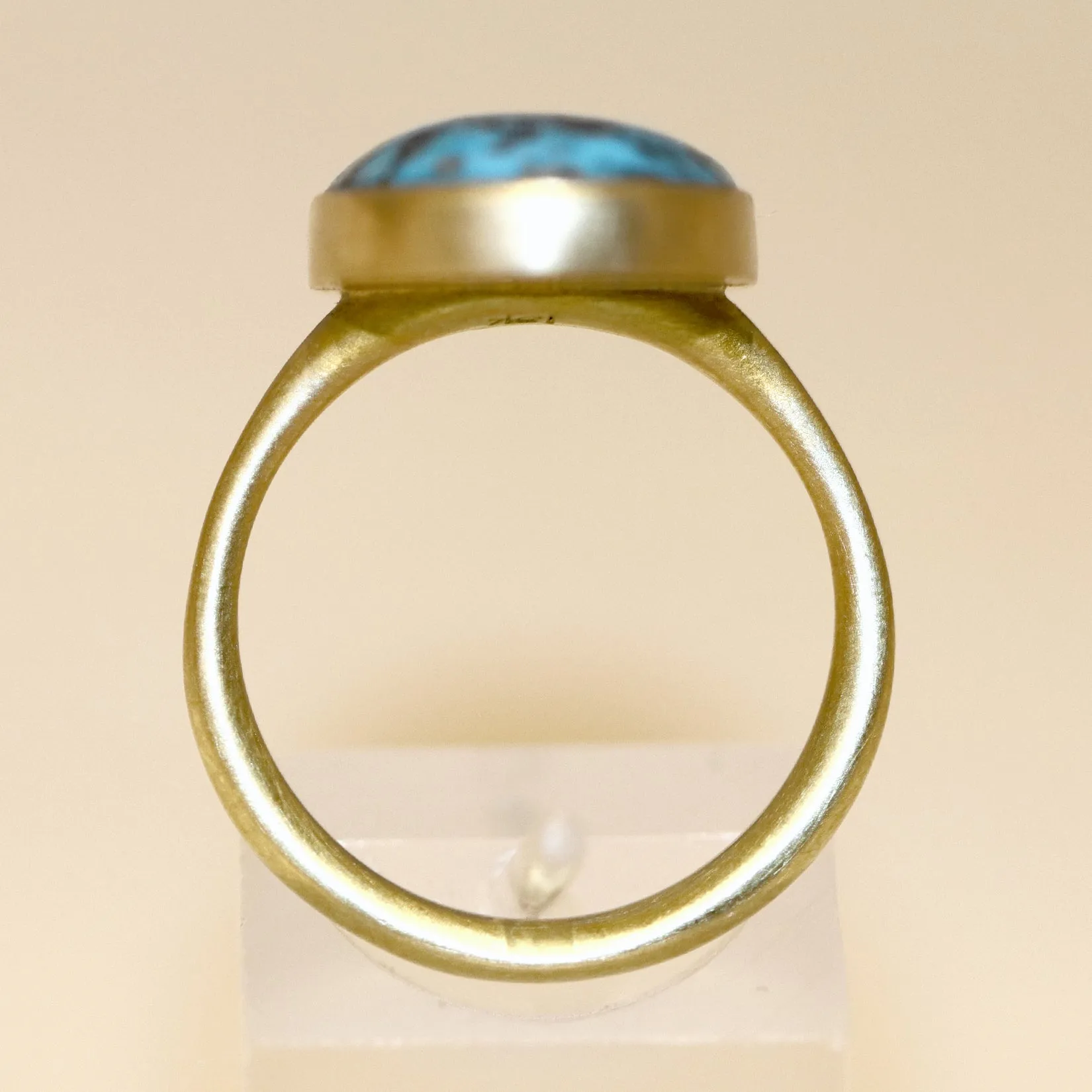 Lola Brooks Exceptional 16.81ct Metallic Pyrite in Turquoise One of a Kind Ring