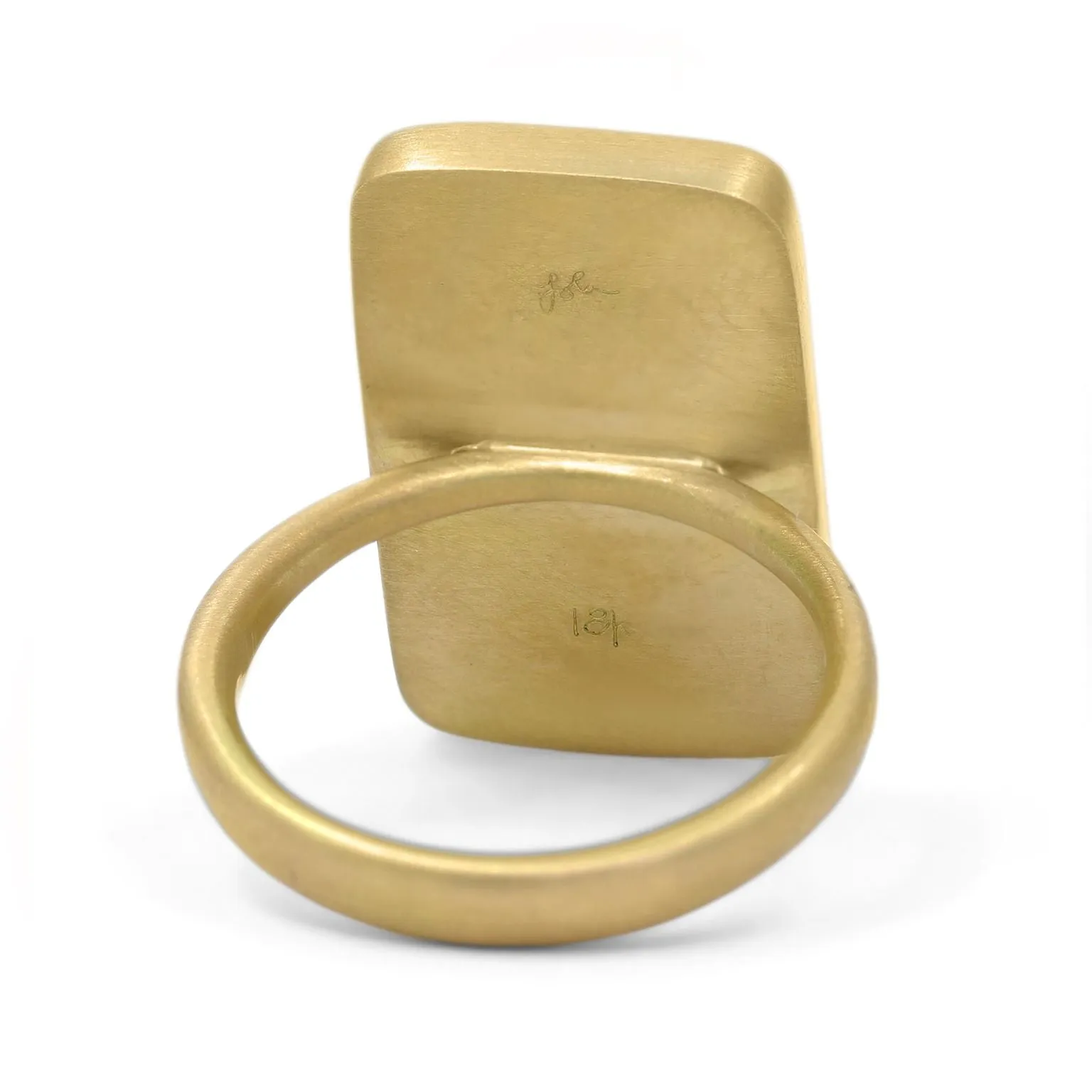 Lola Brooks Mirrored Pyrite in Turquoise Yellow Gold One of a Kind Ring