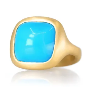 Lola Brooks Sleeping Beauty Turquoise Yellow Gold Cast Ring