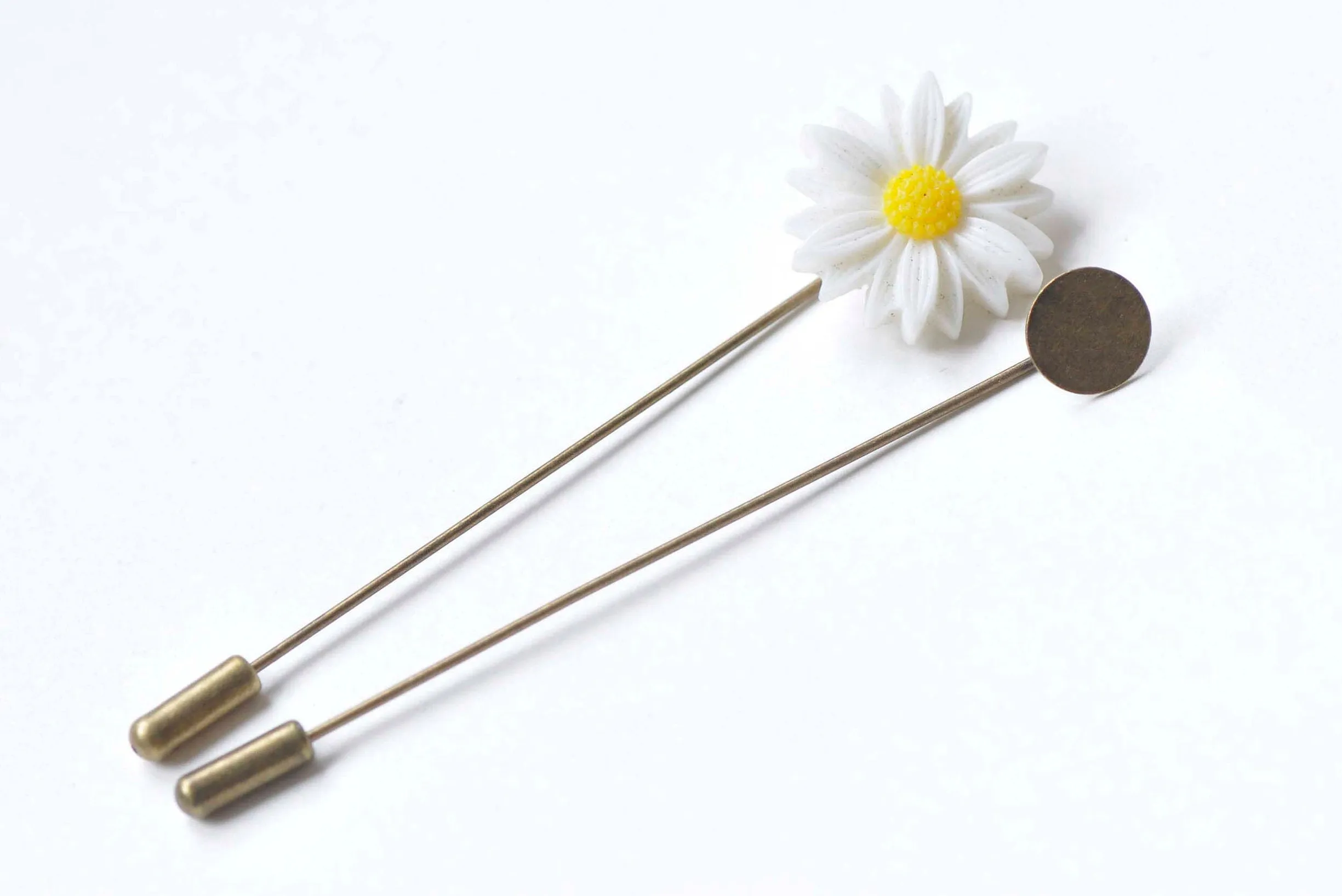 Long Antique Bronze Stick Lapel Pin Clutch 10mm Pad Set of 10 A216