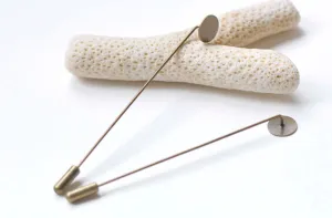 Long Antique Bronze Stick Lapel Pin Clutch 10mm Pad Set of 10 A216