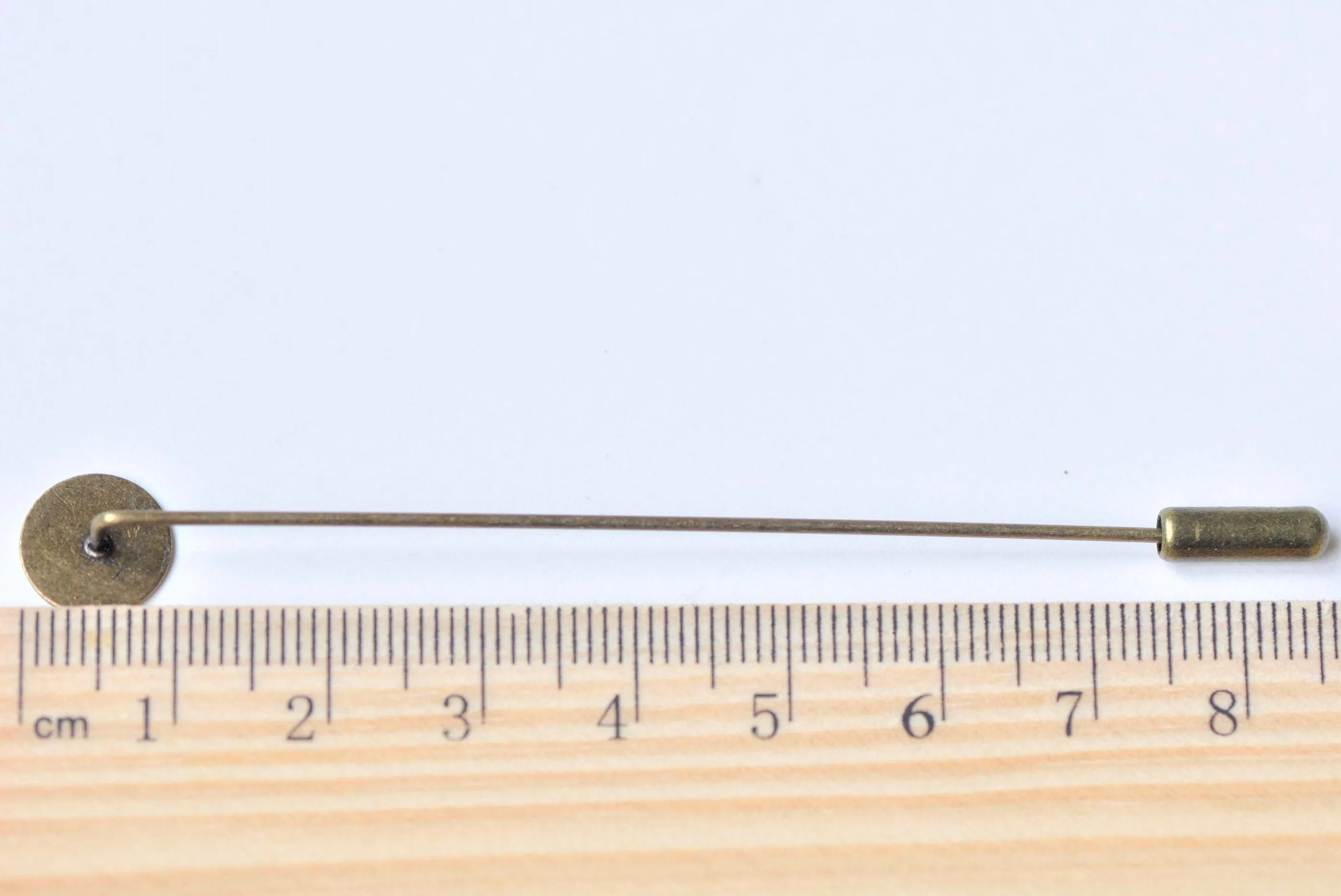 Long Antique Bronze Stick Lapel Pin Clutch 10mm Pad Set of 10 A216