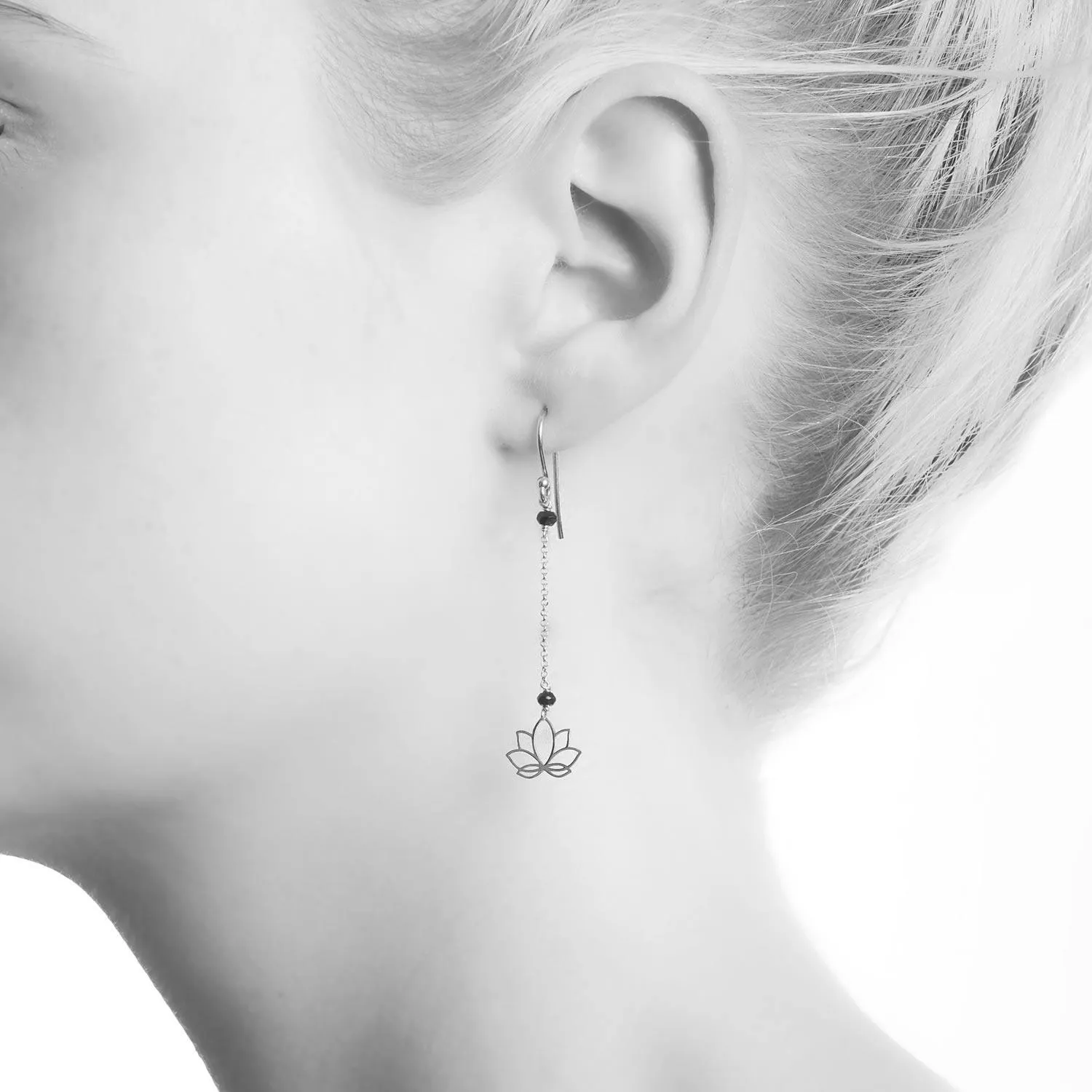 Long Lotus Earrings 9 or 18k Gold