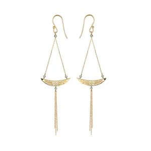 Long Moon Tassel Earrings  - 18k Gold