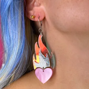 Love A La Flambe Dangle Earrings in Dreamy Pink