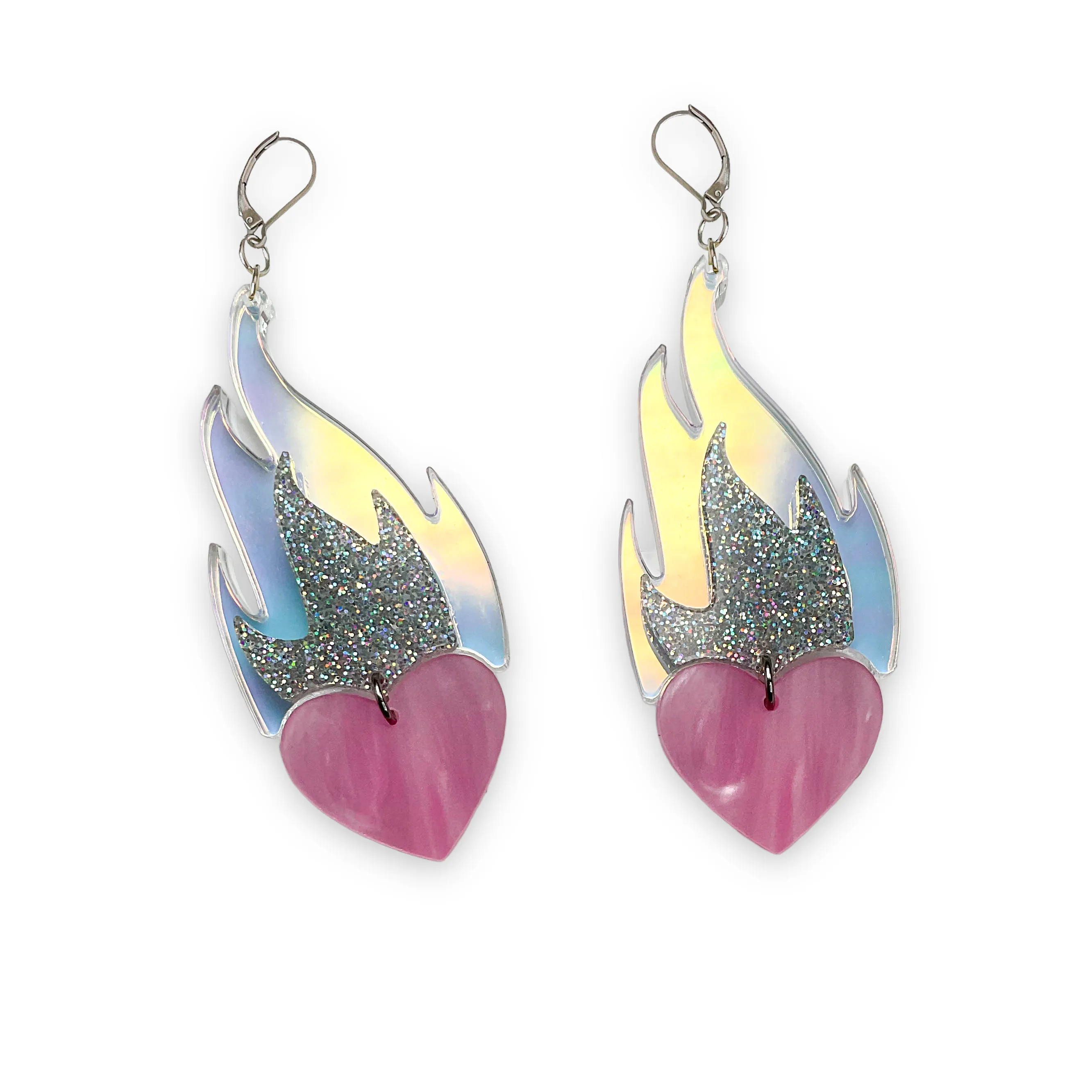 Love A La Flambe Dangle Earrings in Dreamy Pink