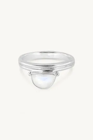 Lune Moonstone Silver Stacker