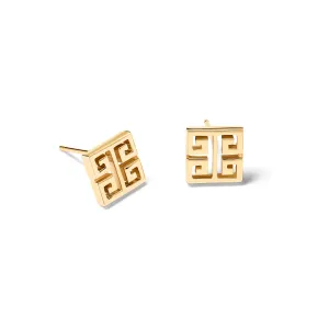 Meandros Stud Earrings Yellow Gold