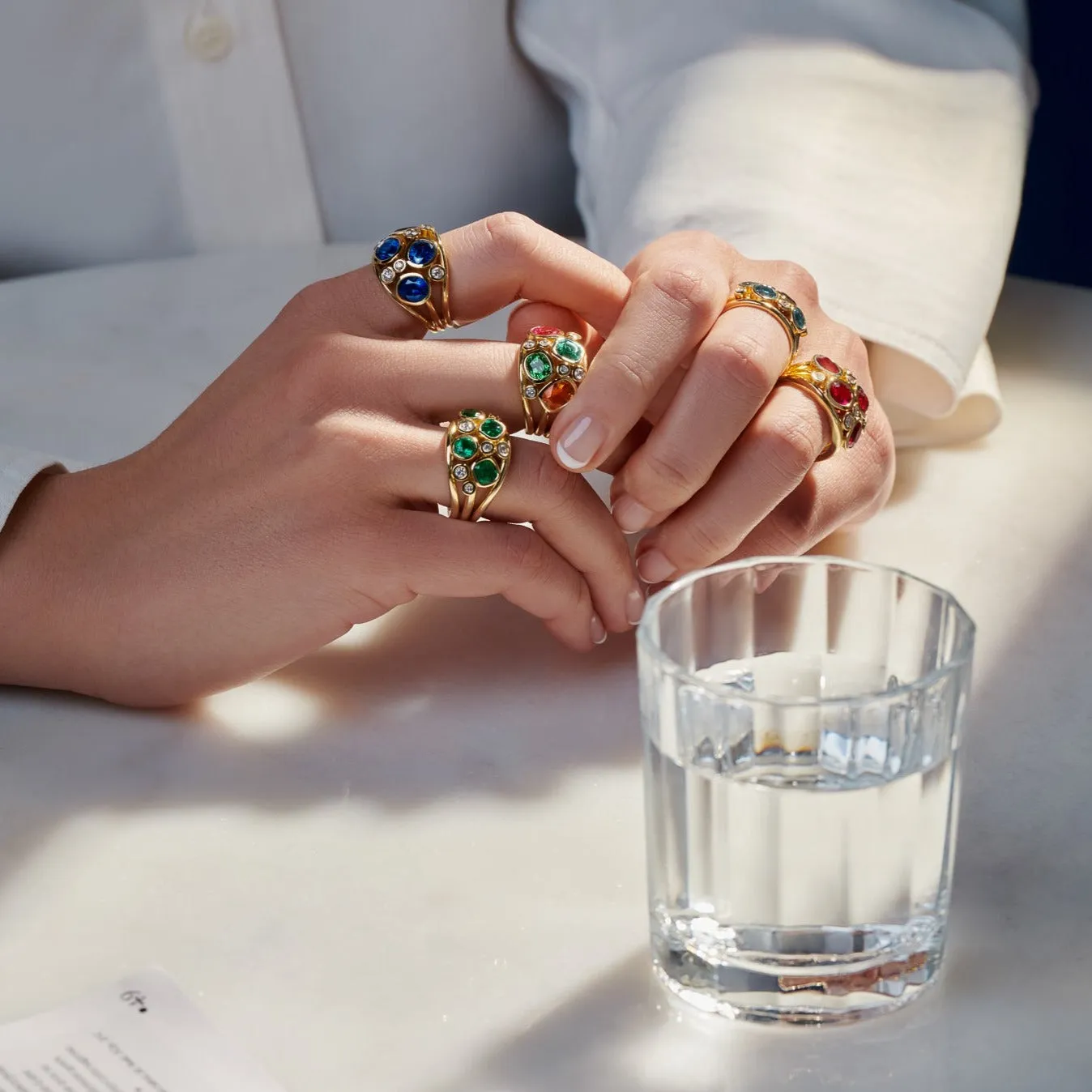 Multi Aeneus Ring 18ct Yellow Gold - Ceylon Sapphire & Diamond