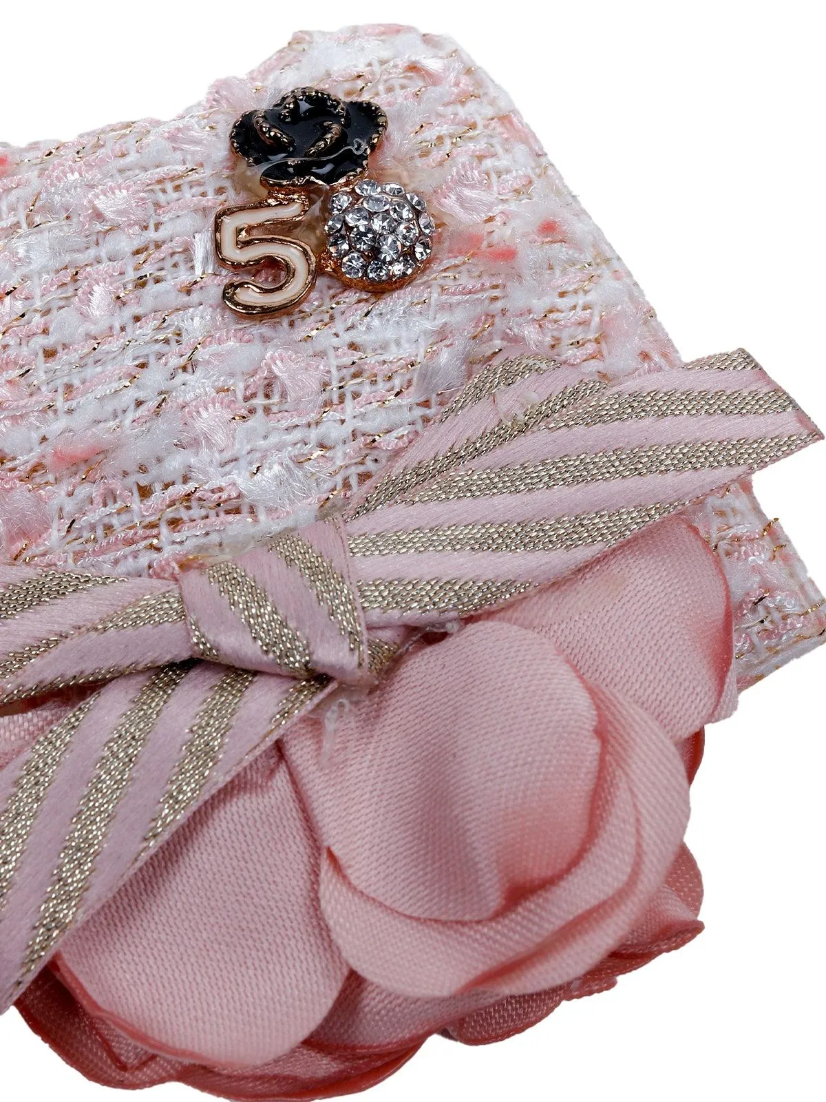 Odette Women Pink Metal Bow Brooch