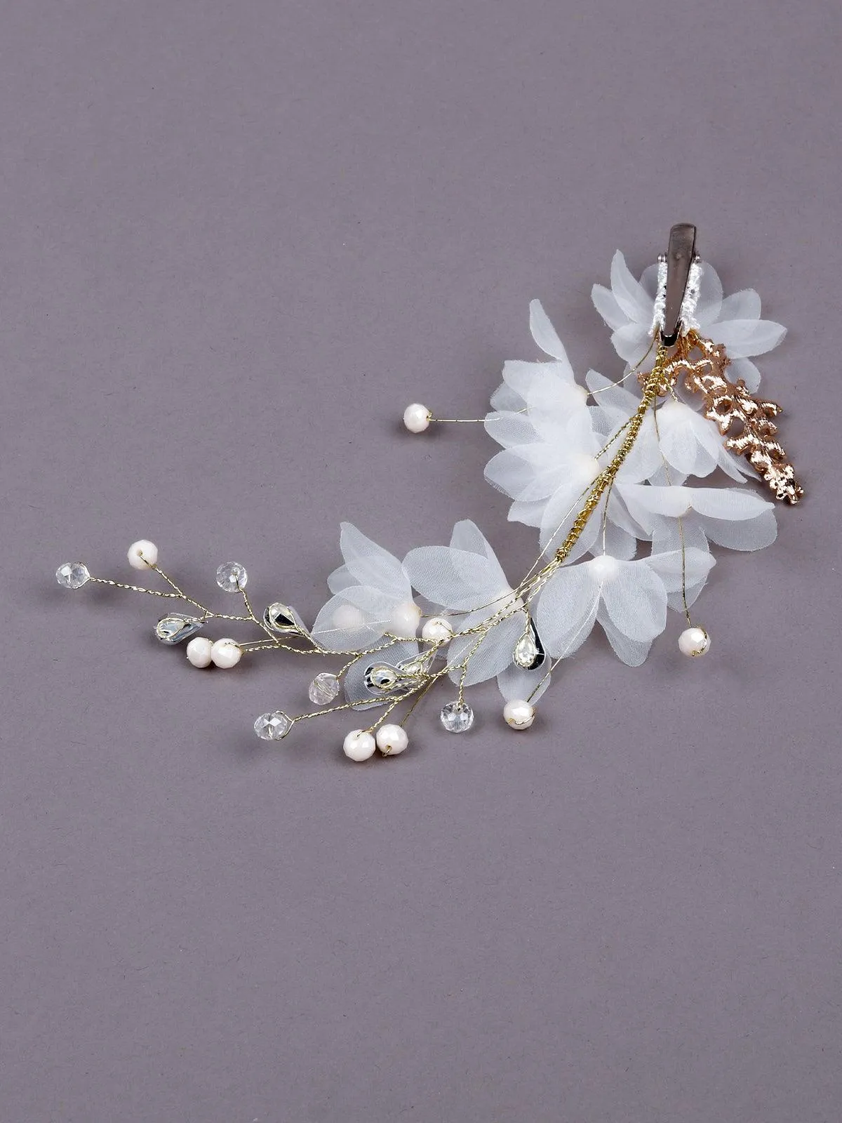 Odette Women White Fabric Brooch