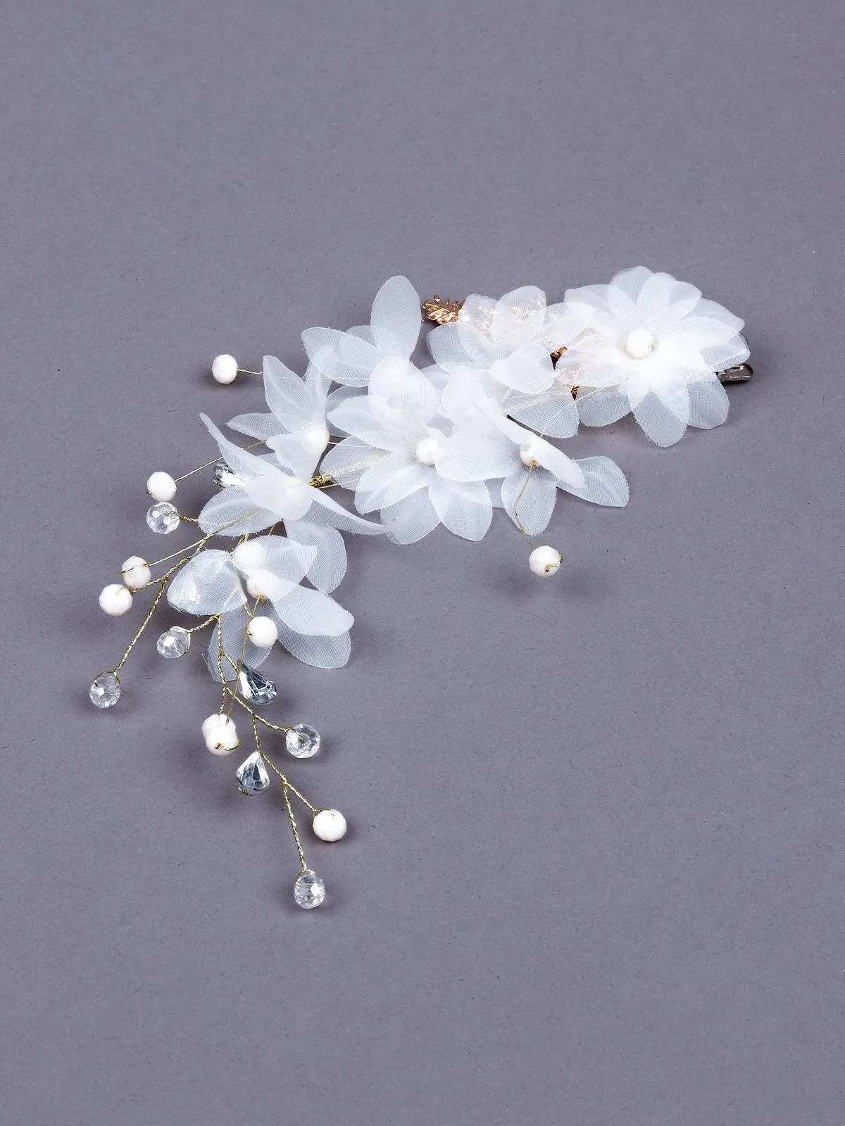 Odette Women White Fabric Brooch