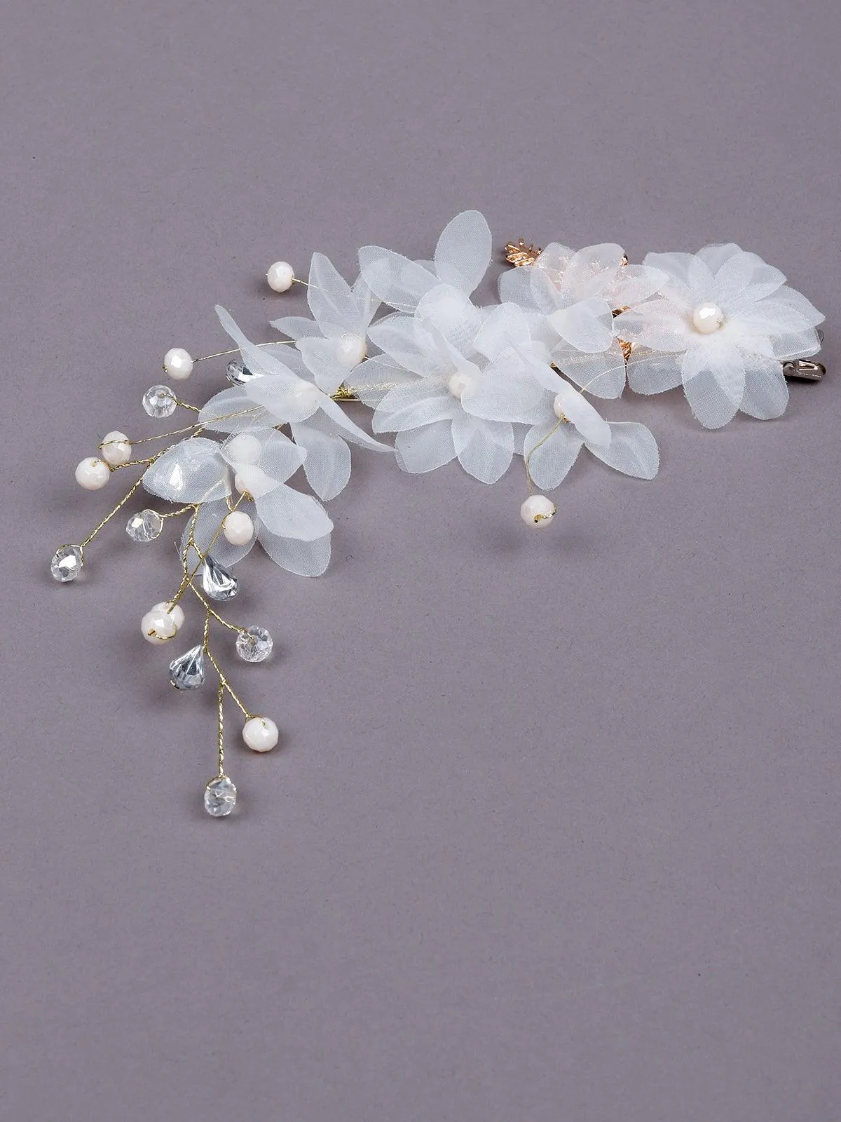 Odette Women White Fabric Brooch