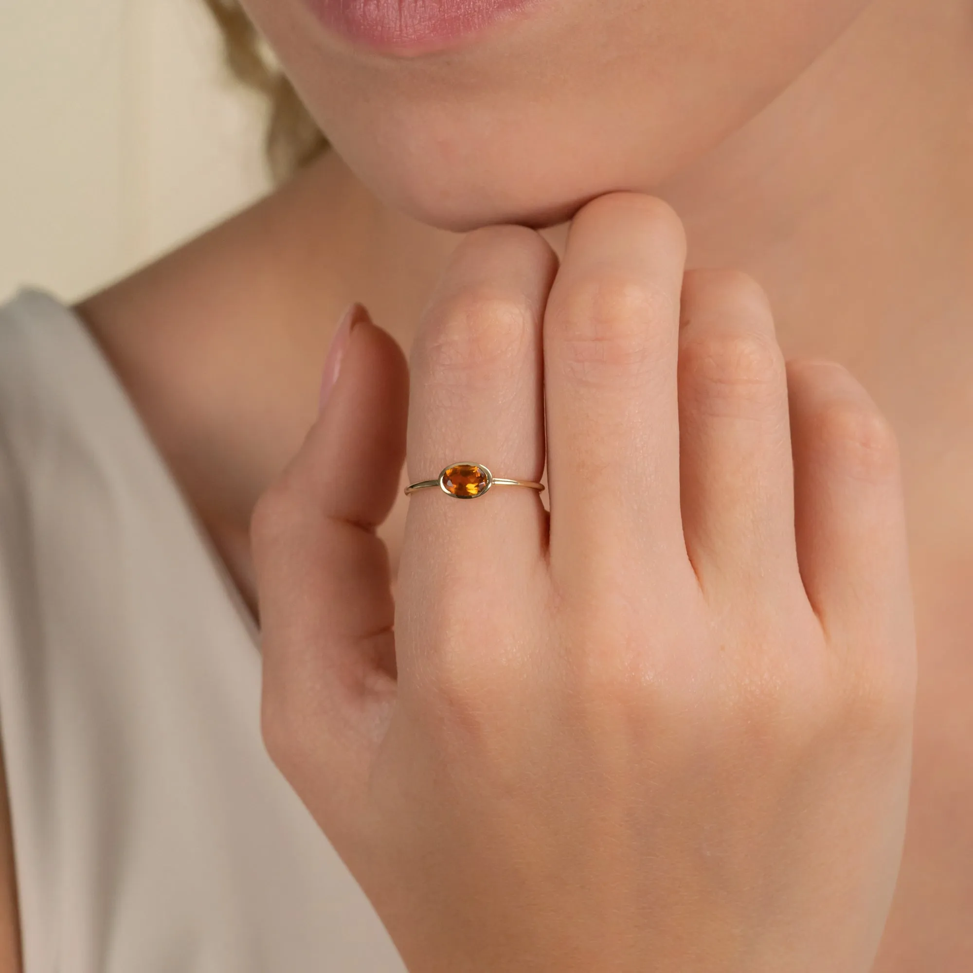 Oval Citrine Ring, Linda