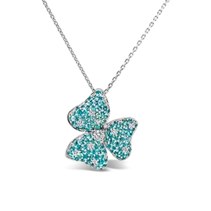 Paraiba & Diamond Flower Pendant