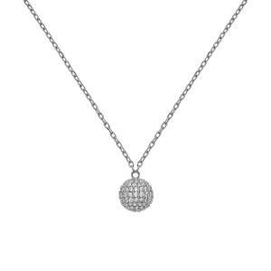 Pav?? Crystal Pendant Necklace Silver