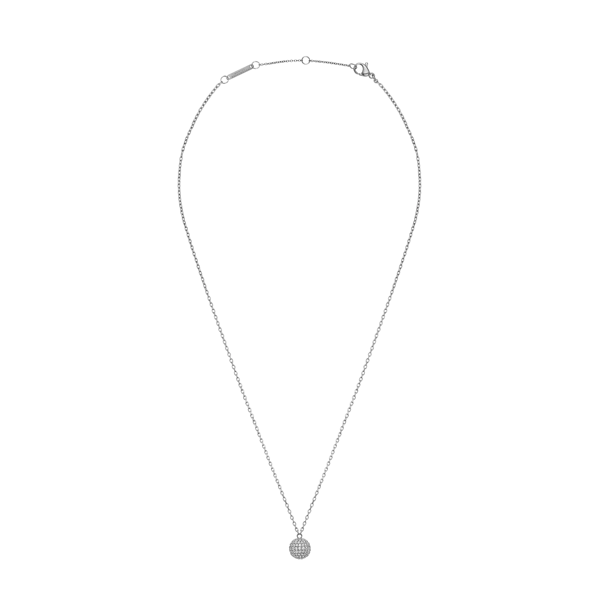 Pav?? Crystal Pendant Necklace Silver