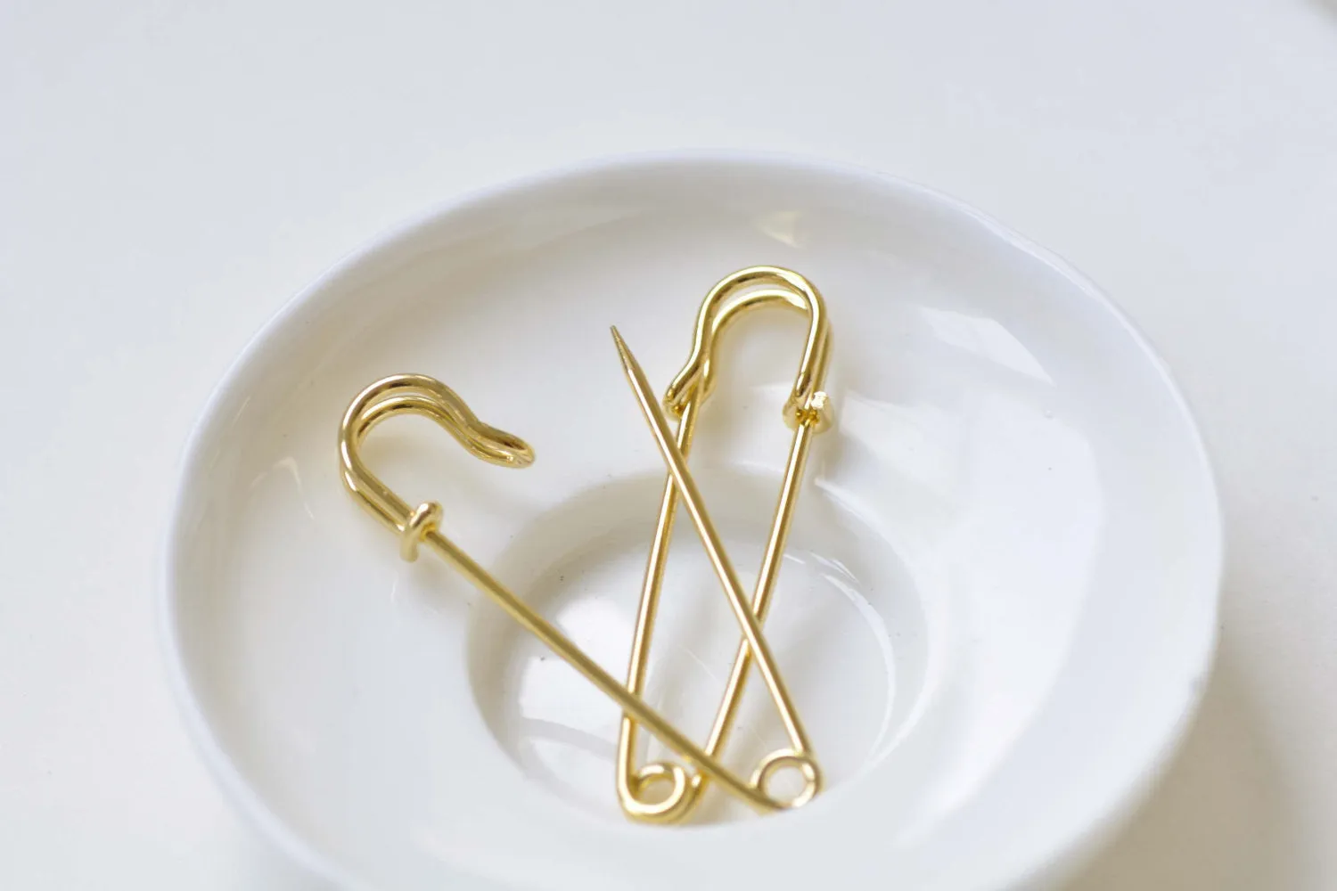 Plain Gold Safety Pins Kilt Pins Broochs 11x50mm Set of 10 A8523